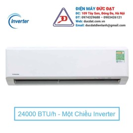 ĐIỀU HÒA TOSHIBA INVERTER 1 CHIỀU 2400BTU GAS R410A RAS-H24S3KS-V ĐIỀU HÒA TOSHIBA INVERTER 1 CHIỀU 2400BTU GAS R410A RAS-H24S3KS-V